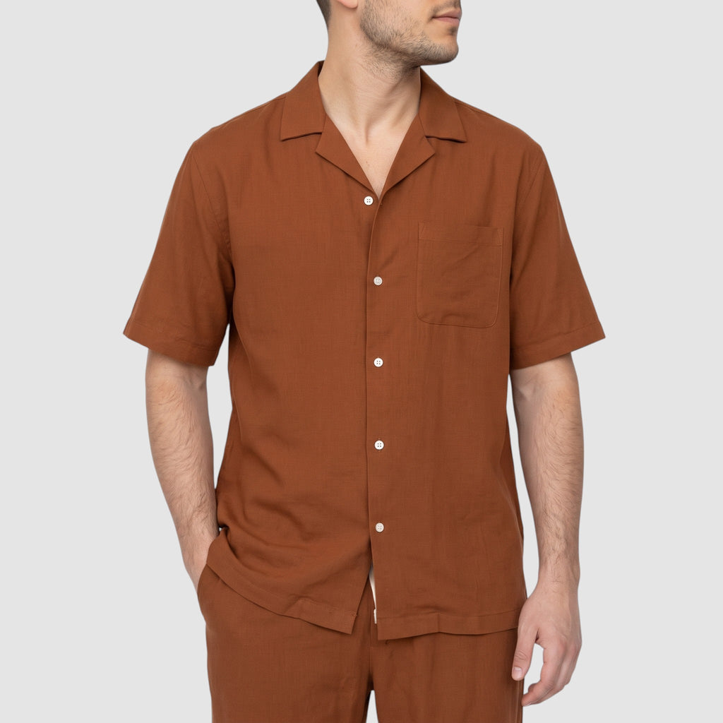 Men’s Casual Two-Piece Summer Set – Short Sleeve Shirt & Pants