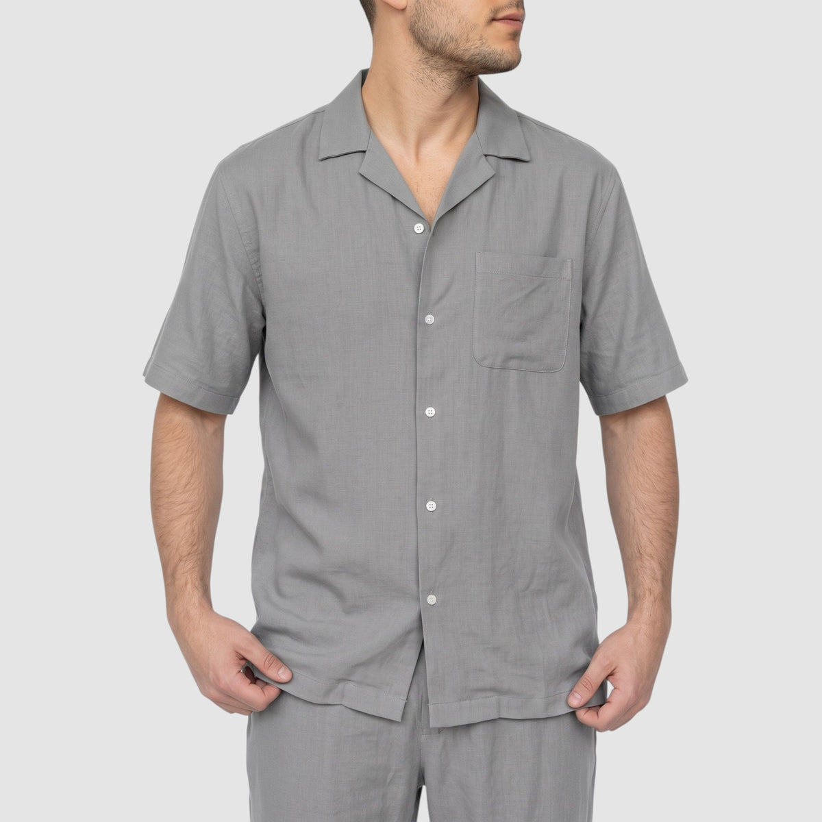 Men’s Casual Two-Piece Summer Set – Short Sleeve Shirt & Pants