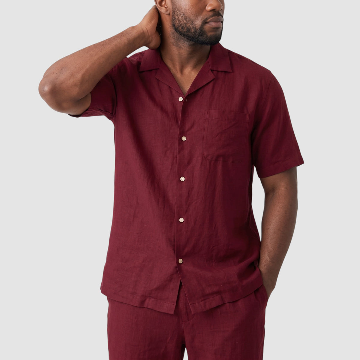 Men’s Casual Two-Piece Summer Set – Short Sleeve Shirt & Pants
