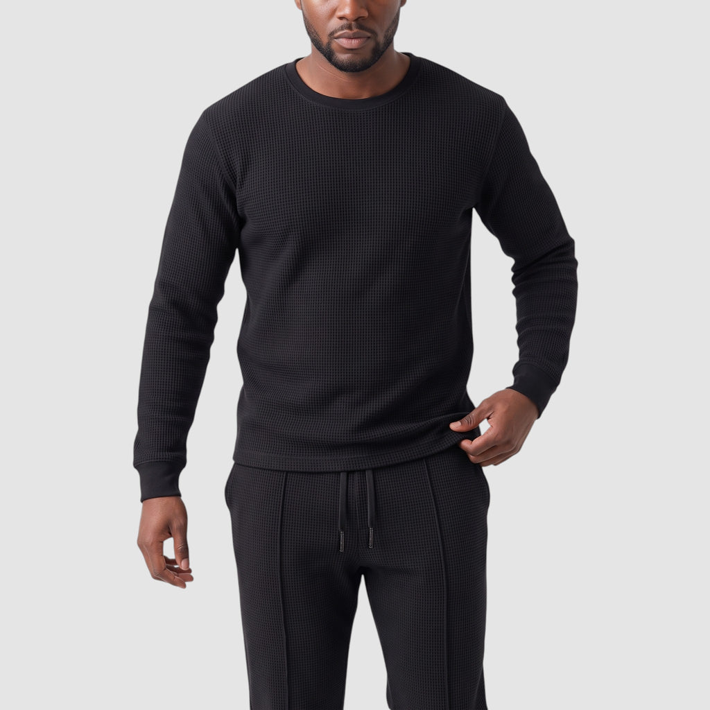 Men’s Textured Two-Piece Casual Lounge Set