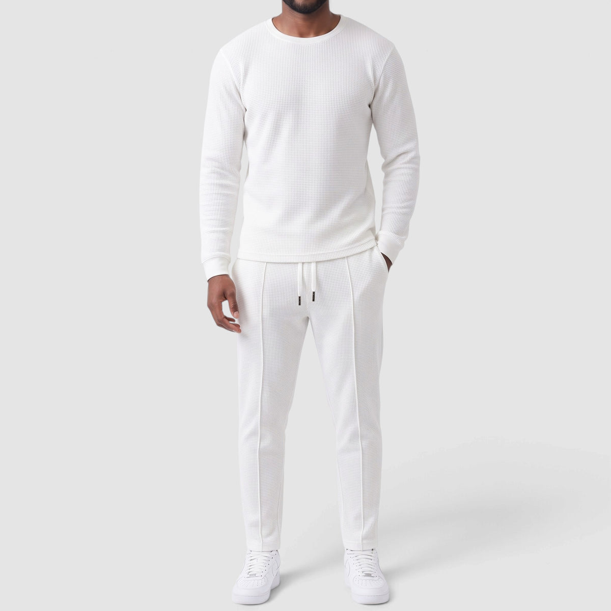 Men’s Textured Two-Piece Casual Lounge Set