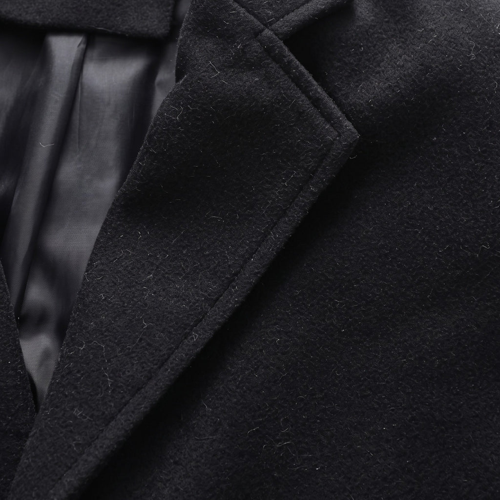 Men’s Wool Blend Overcoat – Long Single-Breasted Coat
