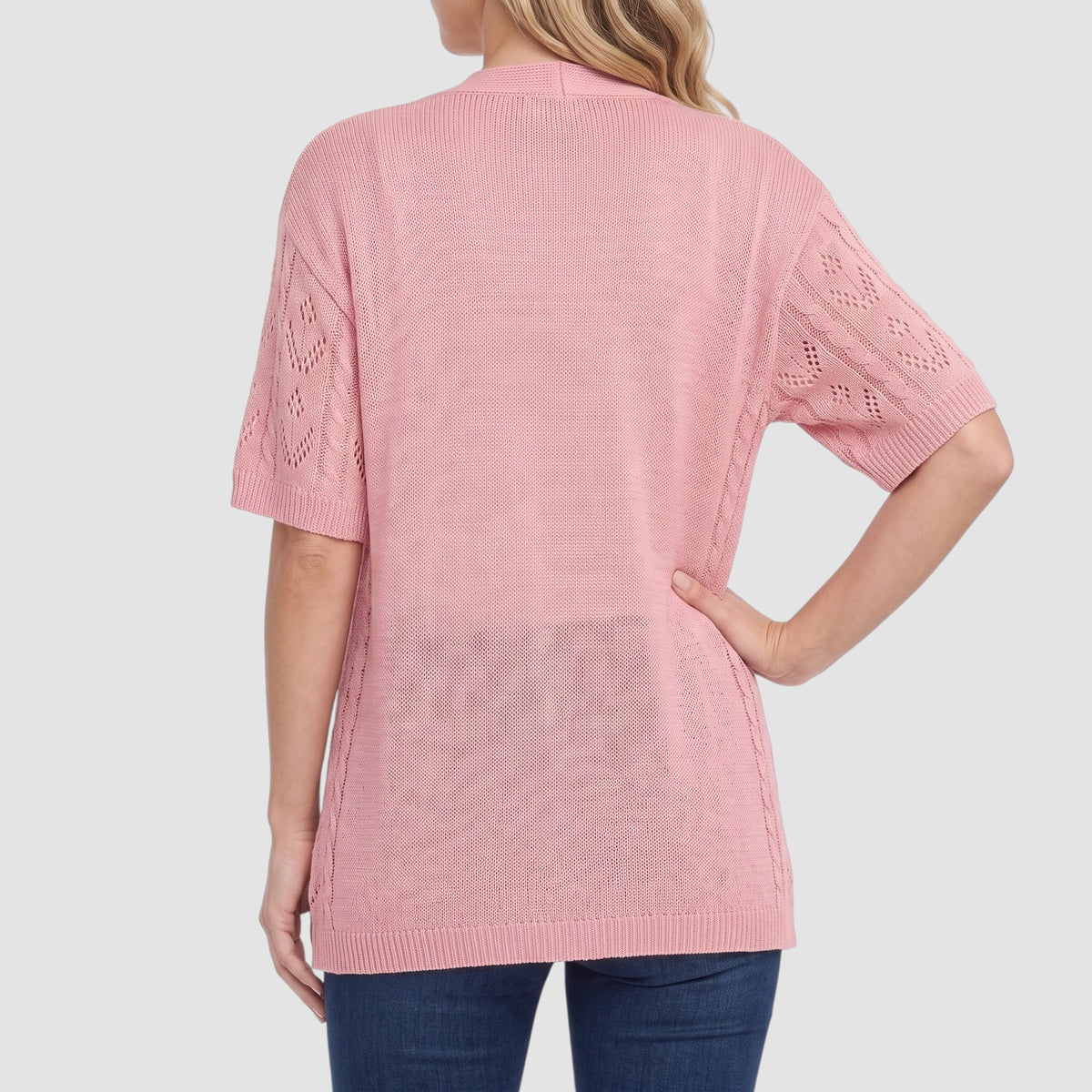 Women’s Open-Knit Cardigan – Lightweight Crochet-Style Layer