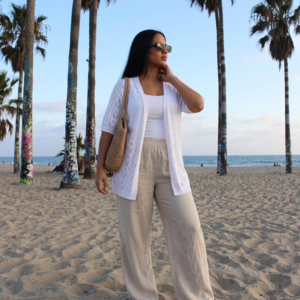 Women’s Open-Knit Cardigan – Lightweight Crochet-Style Layer