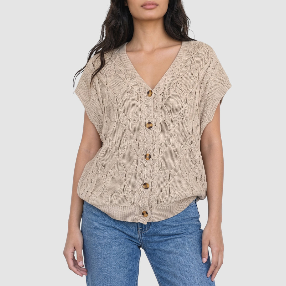 Women's Knit Sweater Vest Casual Layering Top