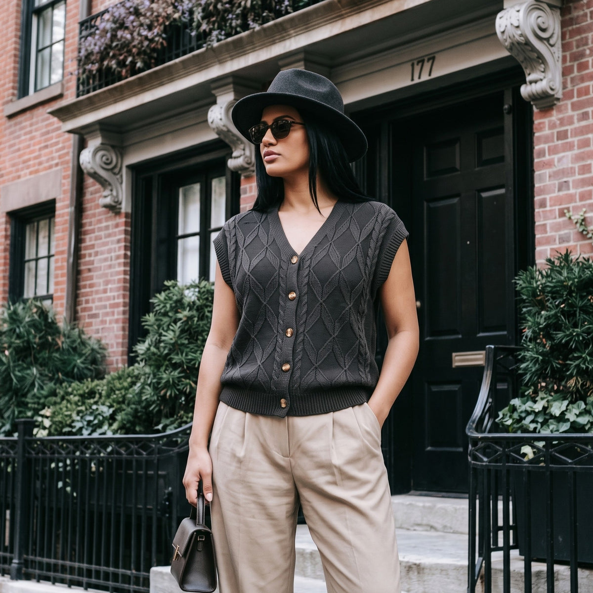 Women's Knit Sweater Vest Casual Layering Top