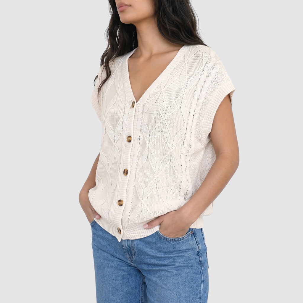 Women's Knit Sweater Vest Casual Layering Top