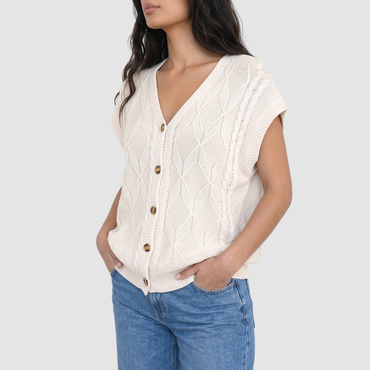 Women's Knit Sweater Vest Casual Layering Top