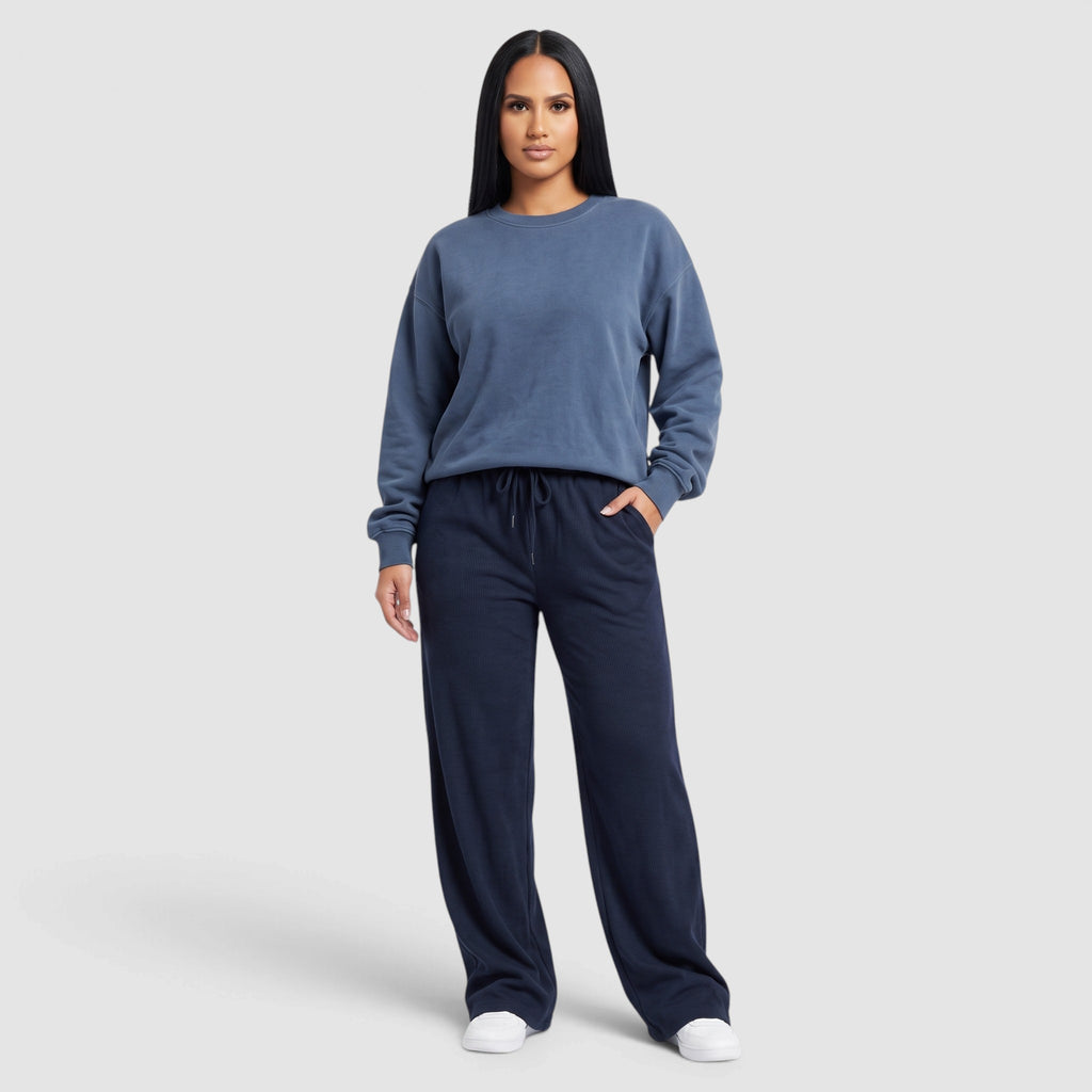 Women’s High-Waisted Drawstring Wide-Leg Trousers – Relaxed Fit