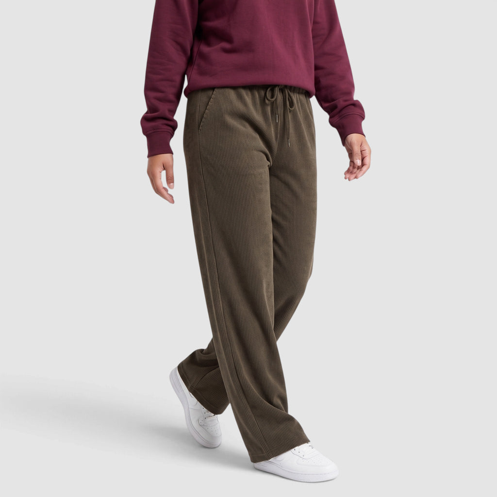 Women’s High-Waisted Drawstring Wide-Leg Trousers – Relaxed Fit