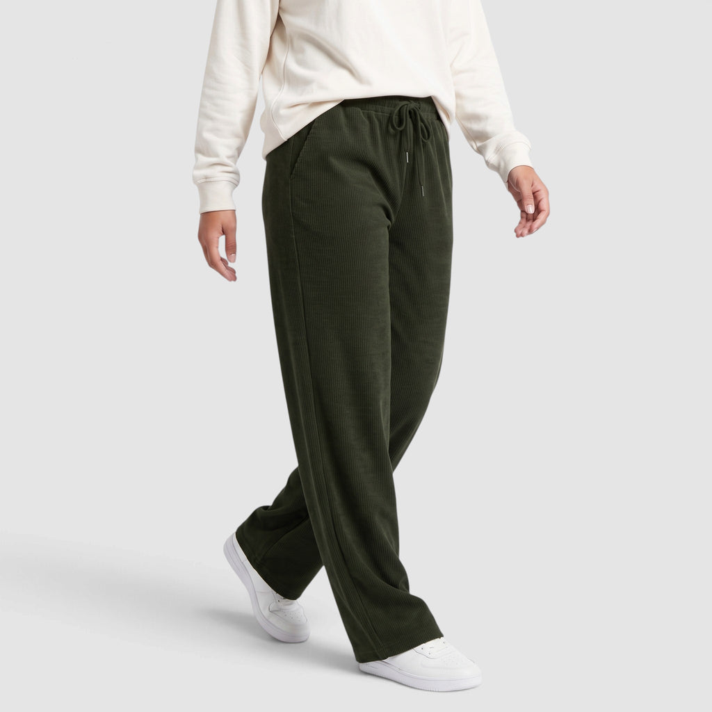 Women’s High-Waisted Drawstring Wide-Leg Trousers – Relaxed Fit