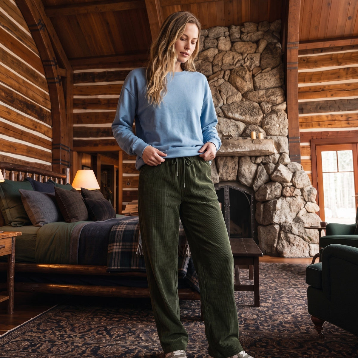 Women’s High-Waisted Drawstring Wide-Leg Trousers – Relaxed Fit