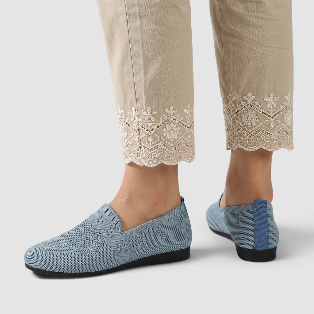 Women’s Comfortable Slip-On Flats – Lightweight Knit Shoes