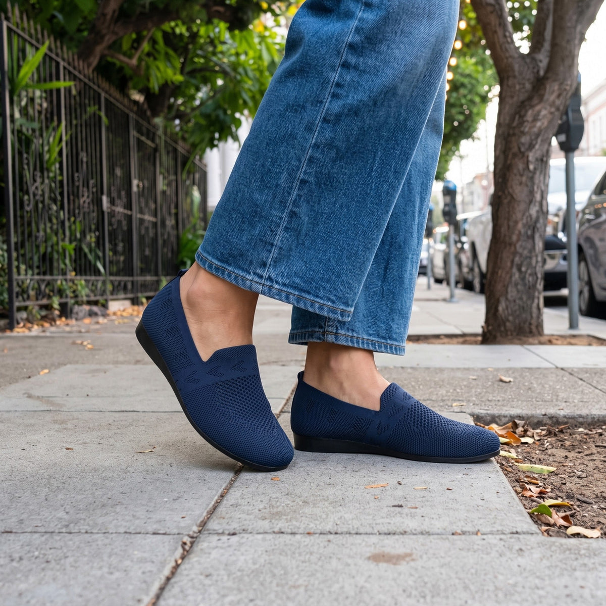 Women’s Comfortable Slip-On Flats – Lightweight Knit Shoes