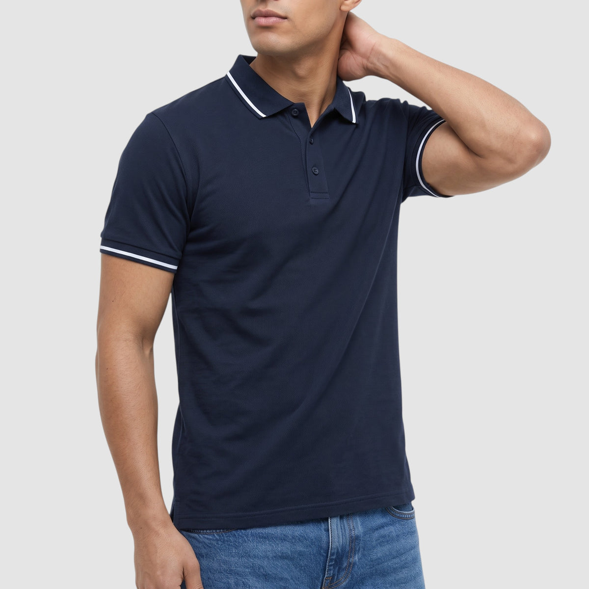 Men’s Slim Fit Contrast Trim Polo Shirt – Short Sleeve Casual Top
