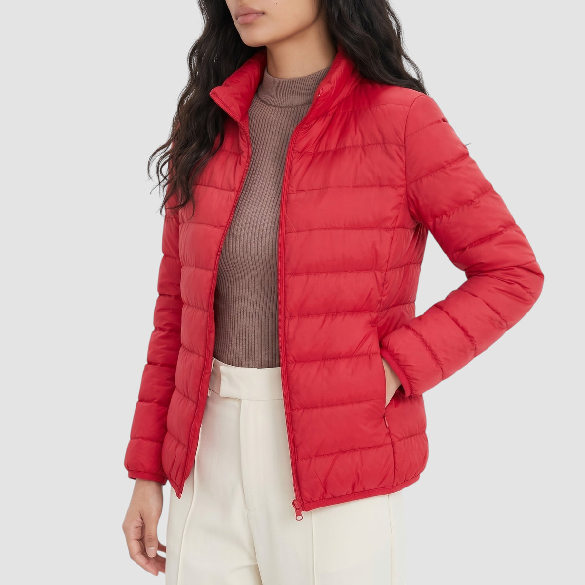 Women’s Slim-Fit Puffer Coat – Lightweight Quilted Outerwear