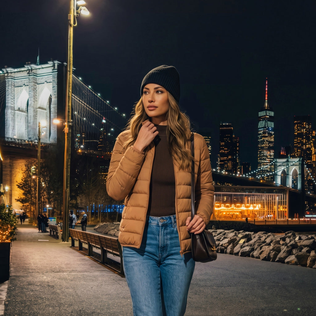 Women’s Slim-Fit Puffer Coat – Lightweight Quilted Outerwear