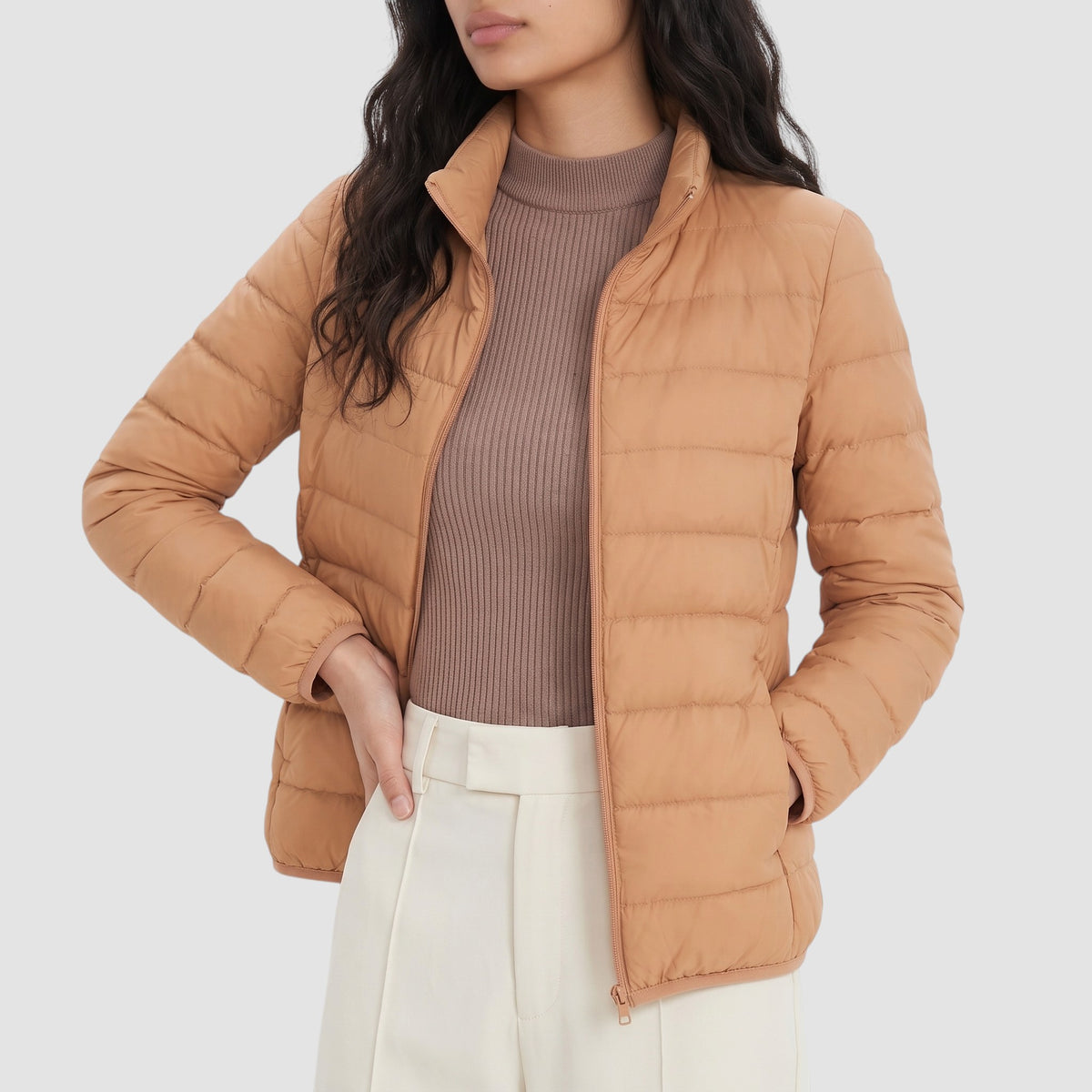 Women’s Slim-Fit Puffer Coat – Lightweight Quilted Outerwear