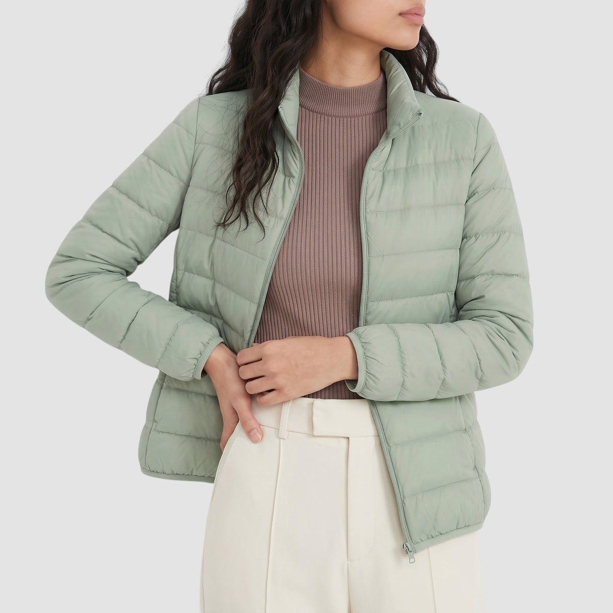 Women’s Slim-Fit Puffer Coat – Lightweight Quilted Outerwear