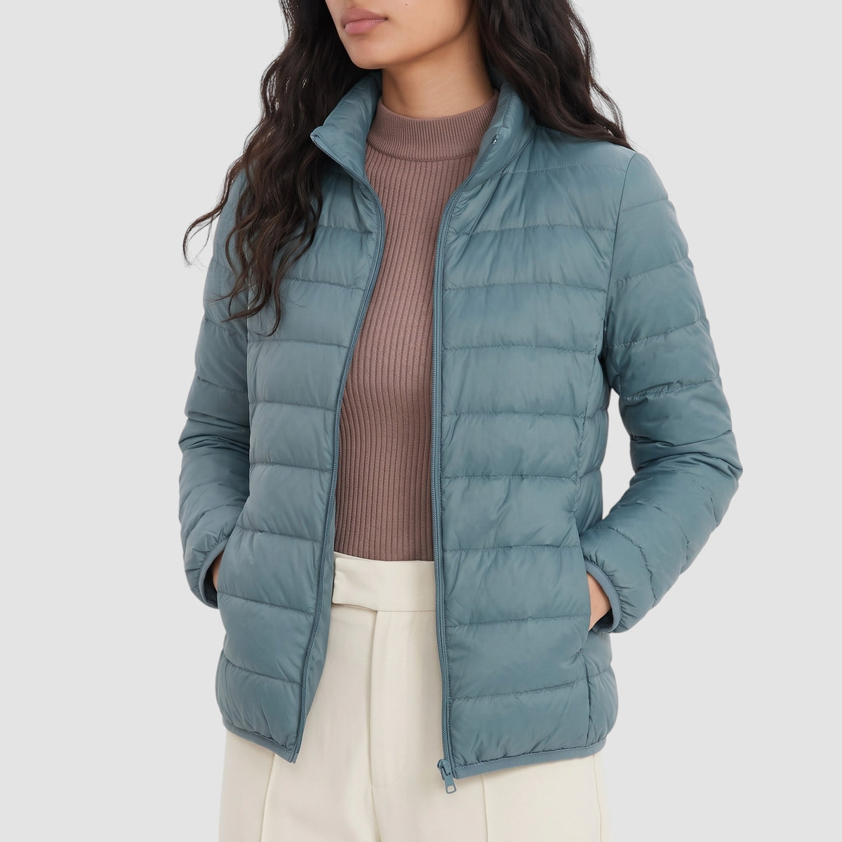Women’s Slim-Fit Puffer Coat – Lightweight Quilted Outerwear