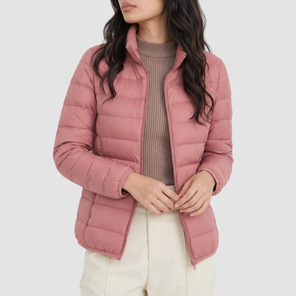 Women’s Slim-Fit Puffer Coat – Lightweight Quilted Outerwear