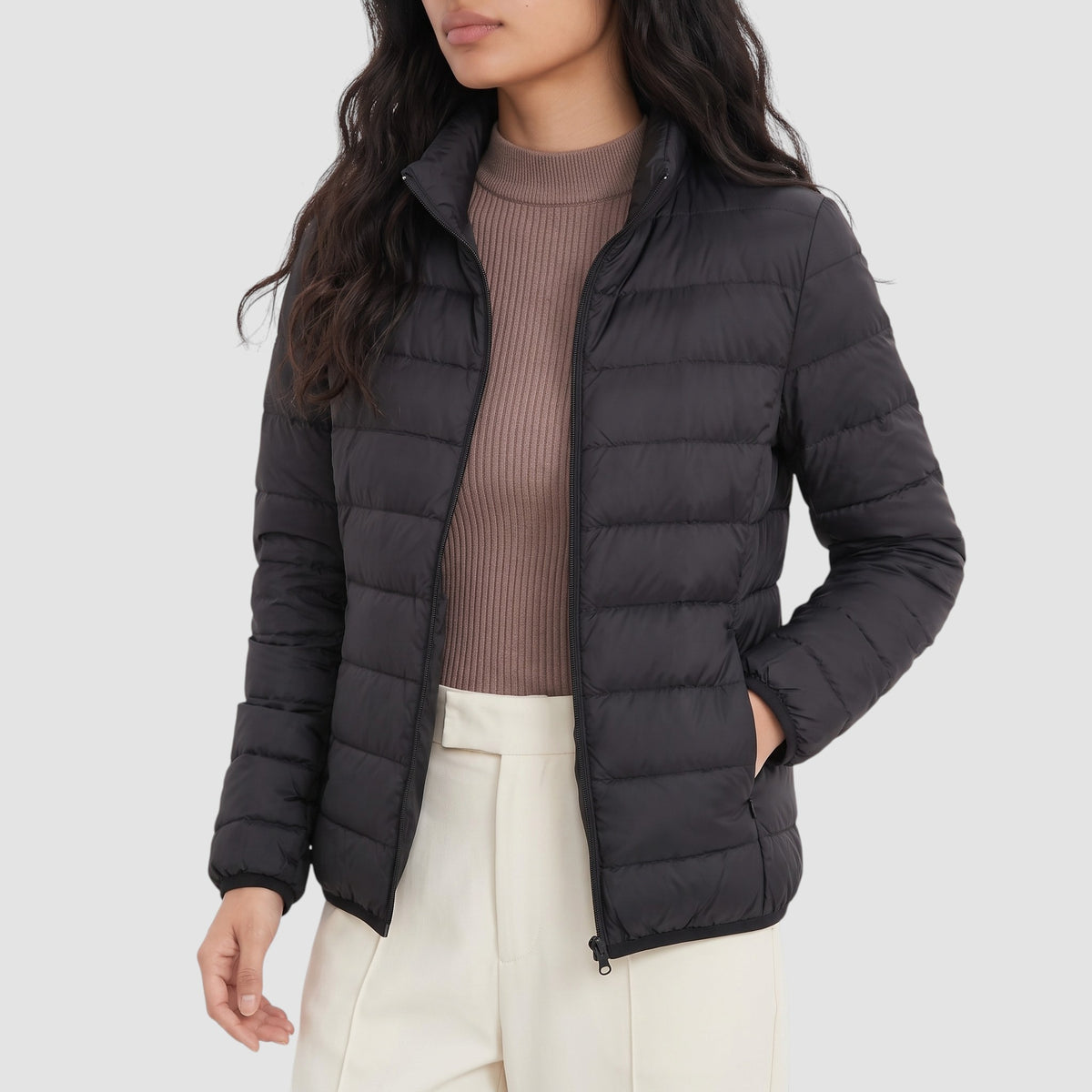 Women’s Slim-Fit Puffer Coat – Lightweight Quilted Outerwear