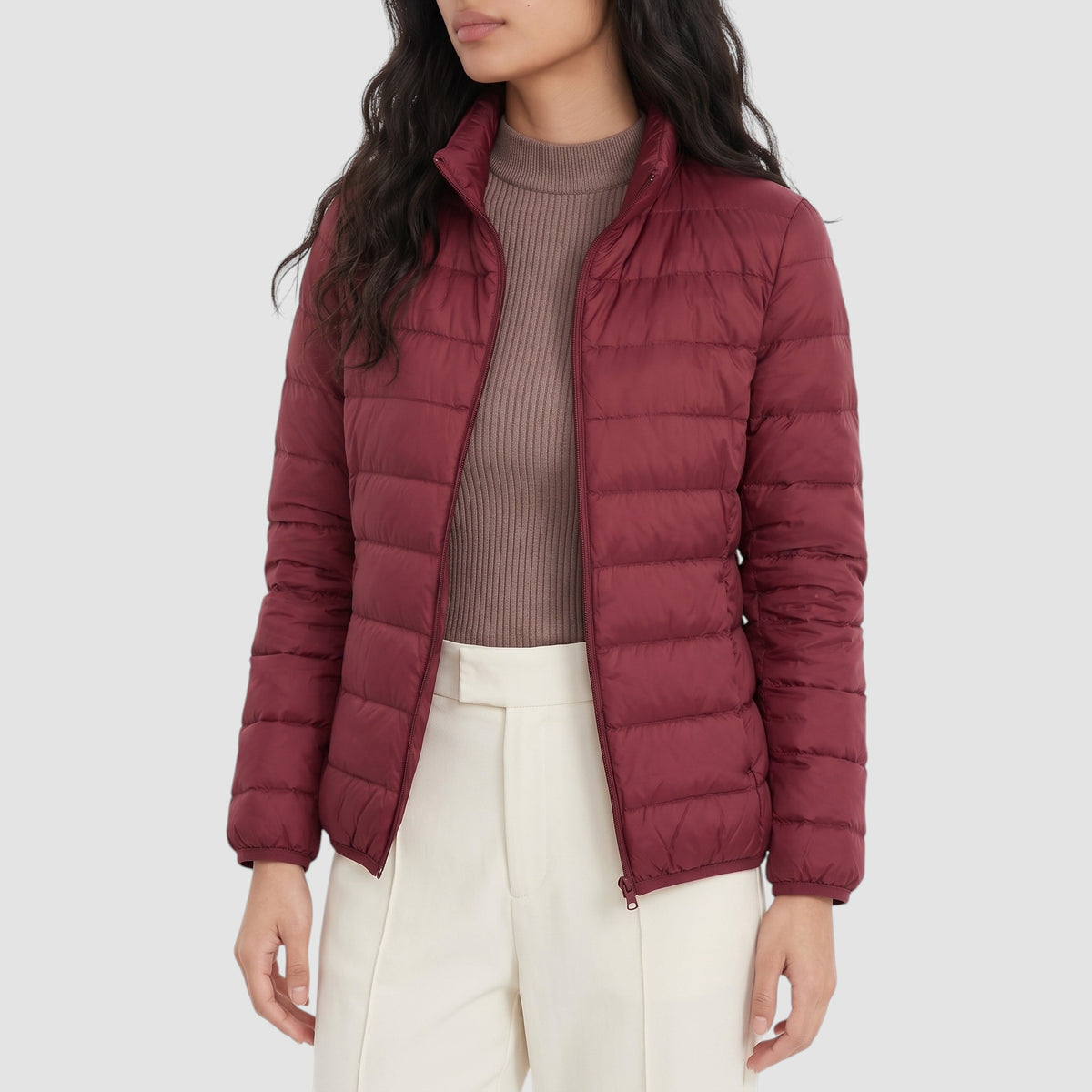 Women’s Slim-Fit Puffer Coat – Lightweight Quilted Outerwear