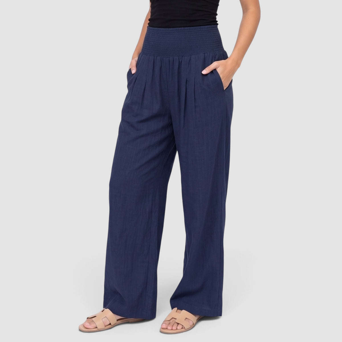 Women’s Relaxed Resort Trousers – Flowy Wide-Leg Fit