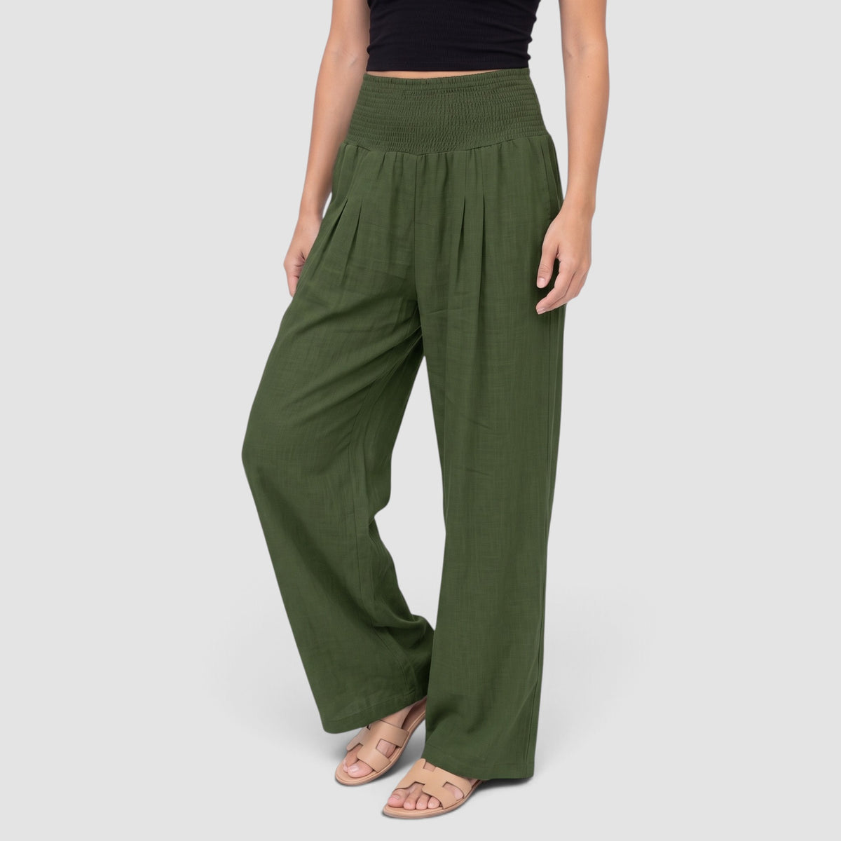Women’s Relaxed Resort Trousers – Flowy Wide-Leg Fit