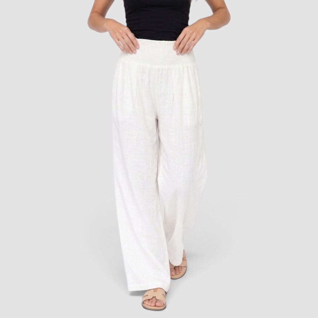 Women’s Relaxed Resort Trousers – Flowy Wide-Leg Fit