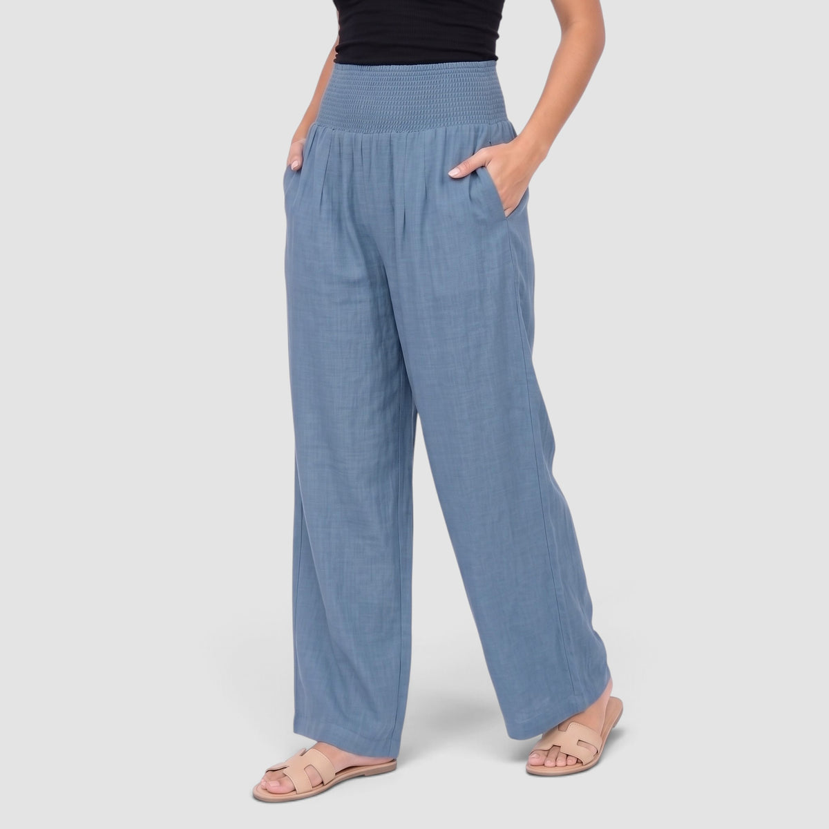 Women’s Relaxed Resort Trousers – Flowy Wide-Leg Fit