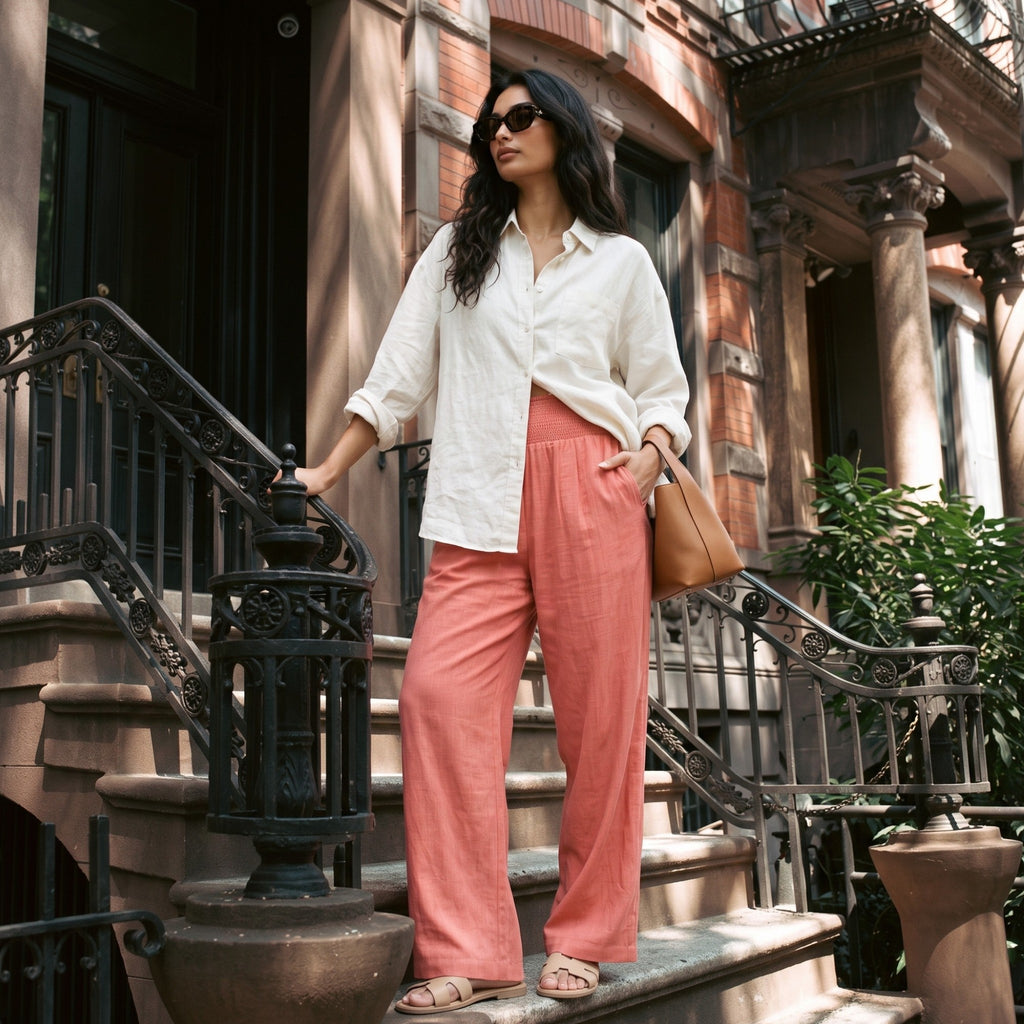 Women’s Relaxed Resort Trousers – Flowy Wide-Leg Fit