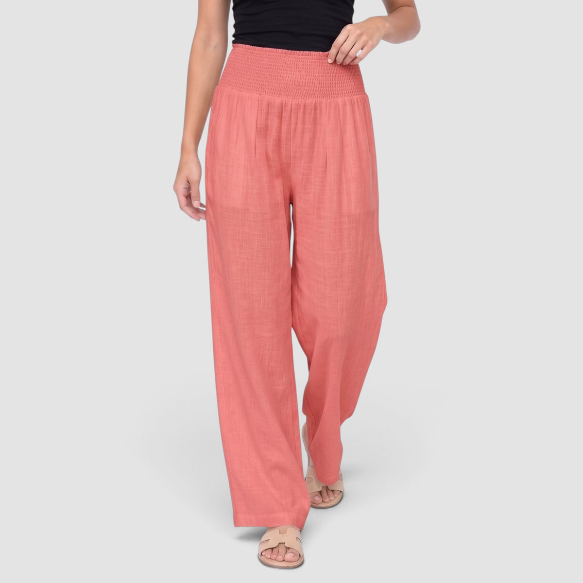 Women’s Relaxed Resort Trousers – Flowy Wide-Leg Fit