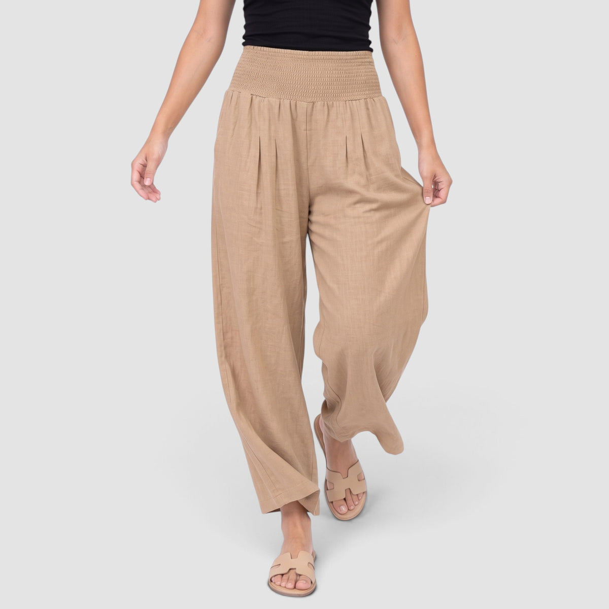 Women’s Relaxed Resort Trousers – Flowy Wide-Leg Fit