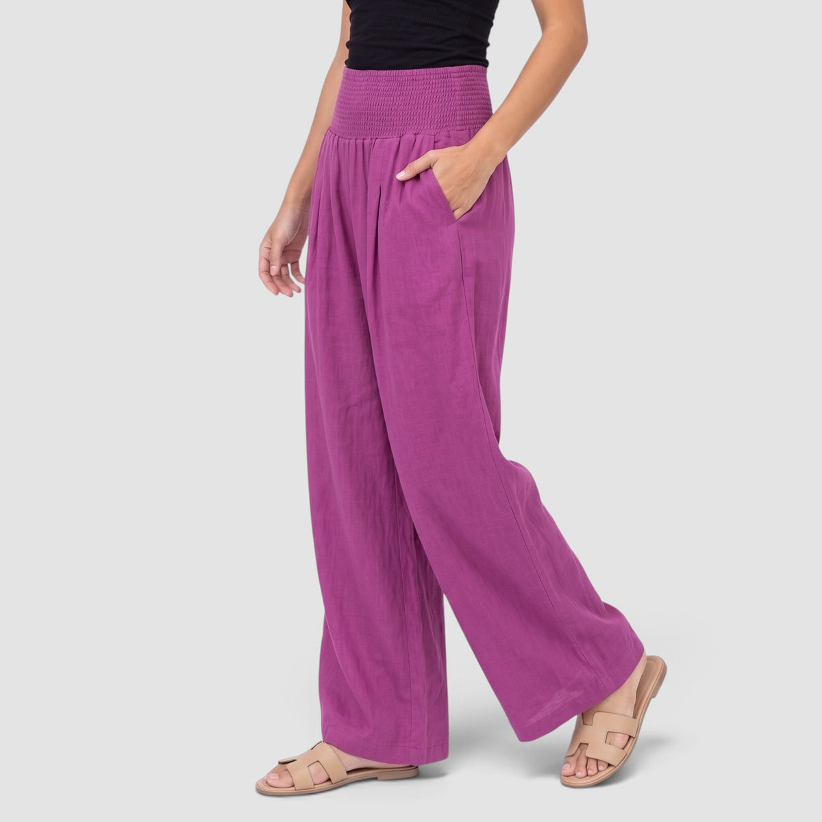 Women’s Relaxed Resort Trousers – Flowy Wide-Leg Fit
