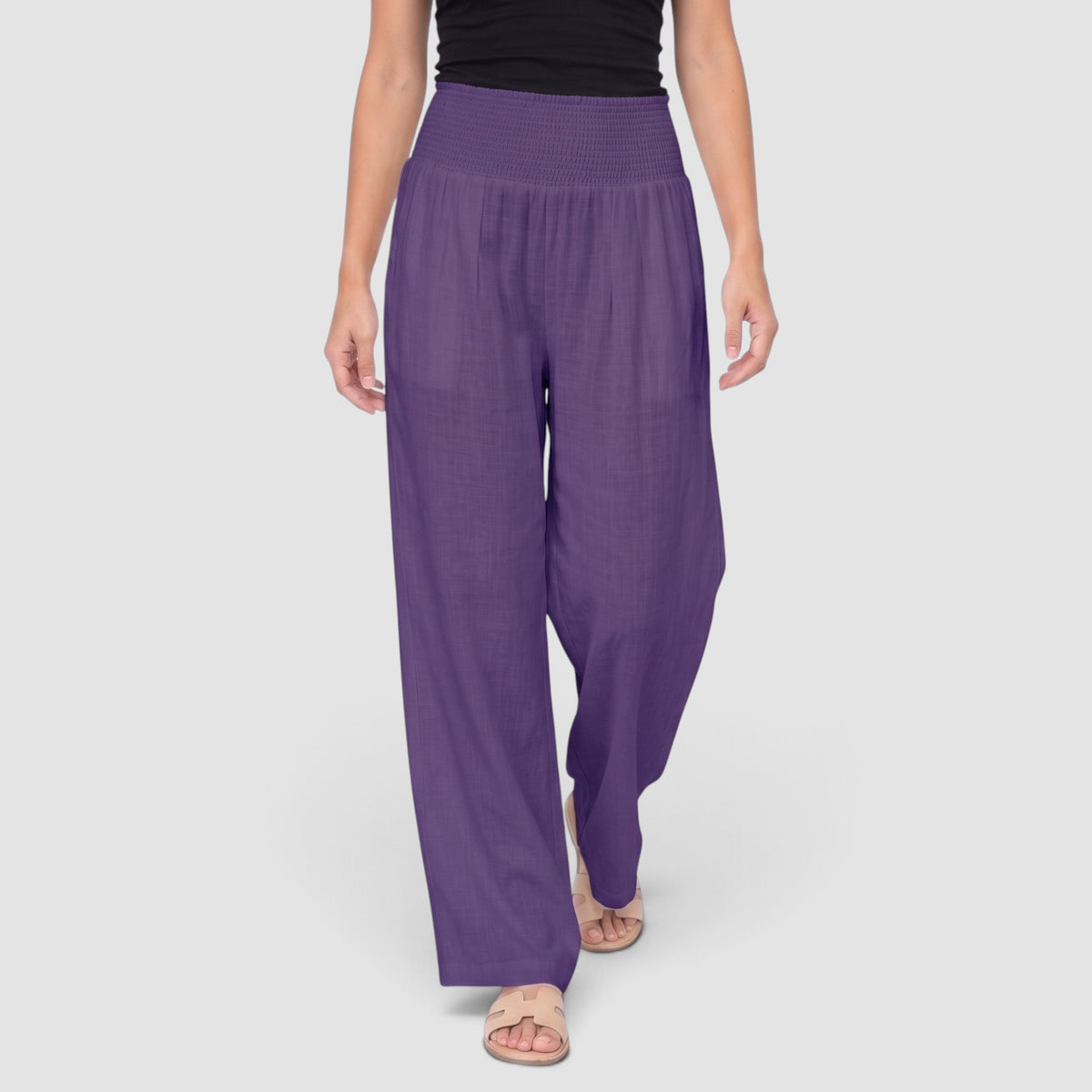 Women’s Relaxed Resort Trousers – Flowy Wide-Leg Fit