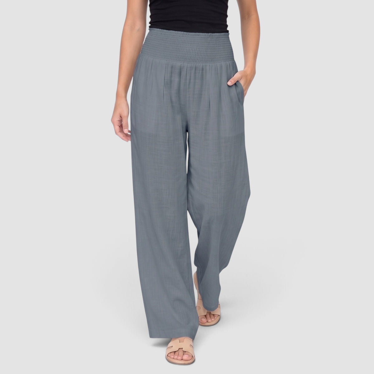 Women’s Relaxed Resort Trousers – Flowy Wide-Leg Fit
