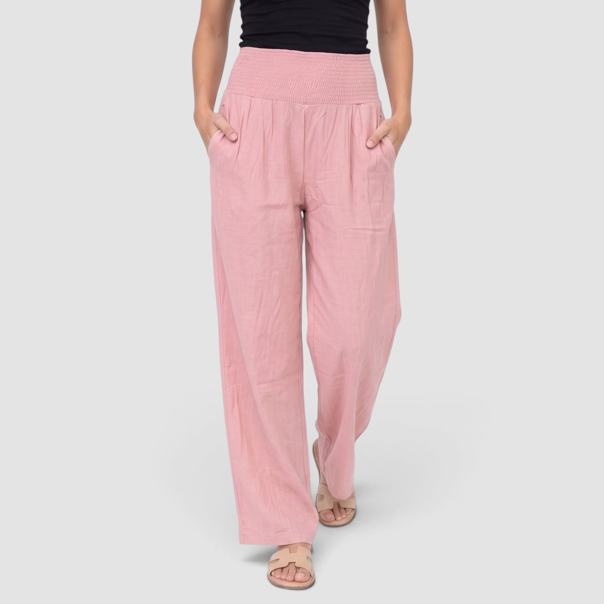 Women’s Relaxed Resort Trousers – Flowy Wide-Leg Fit