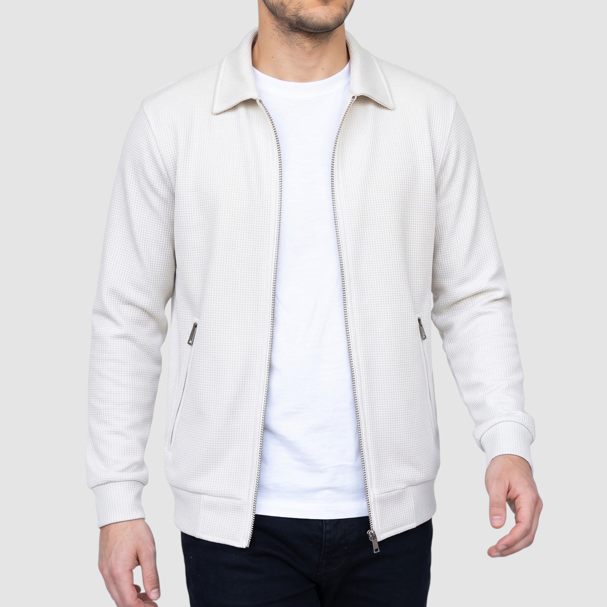 Men’s Casual Zip-Up Knit Jacket – Lightweight