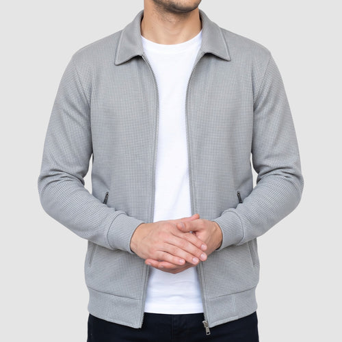 Men’s Casual Zip-Up Knit Jacket – Lightweight
