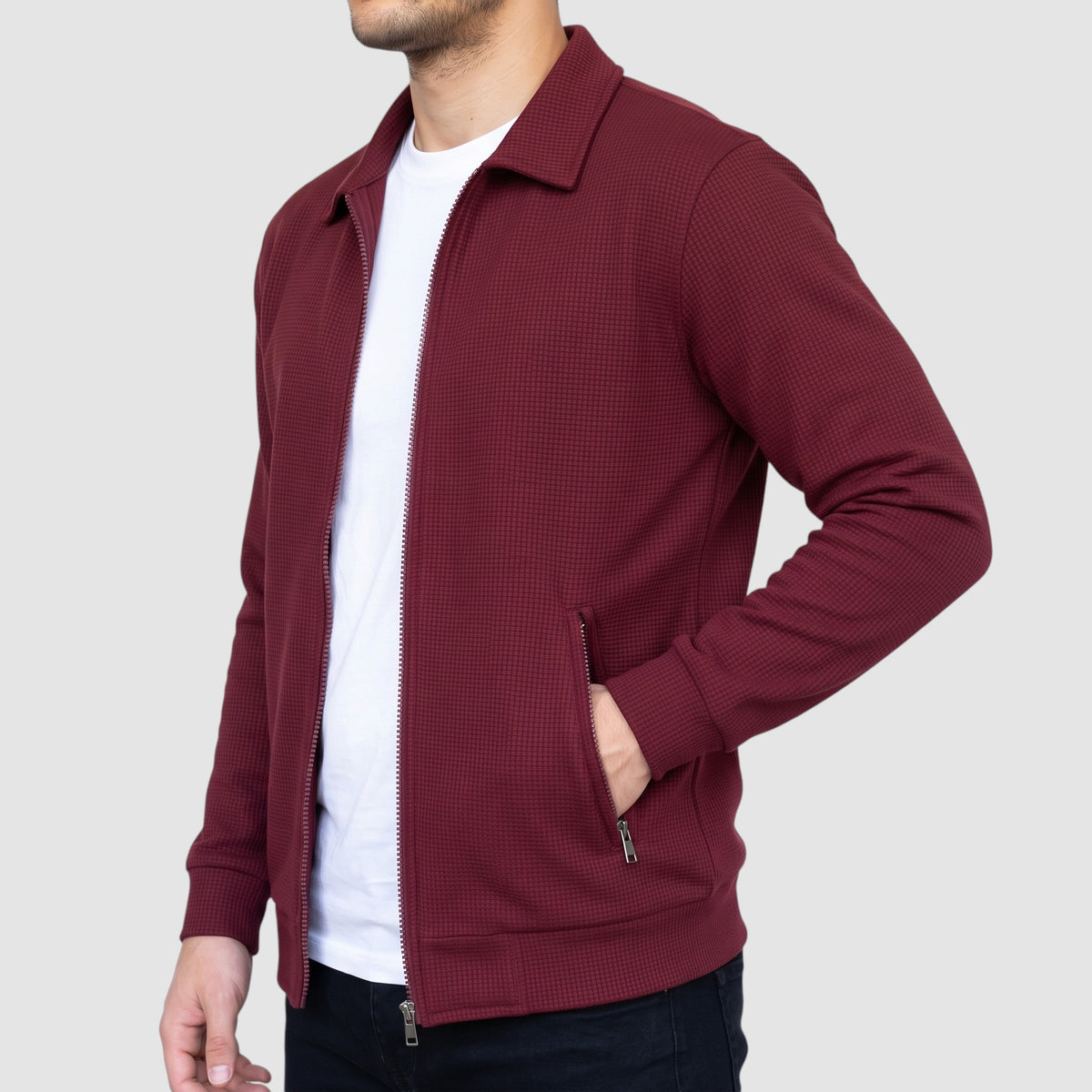 Men’s Casual Zip-Up Knit Jacket – Lightweight