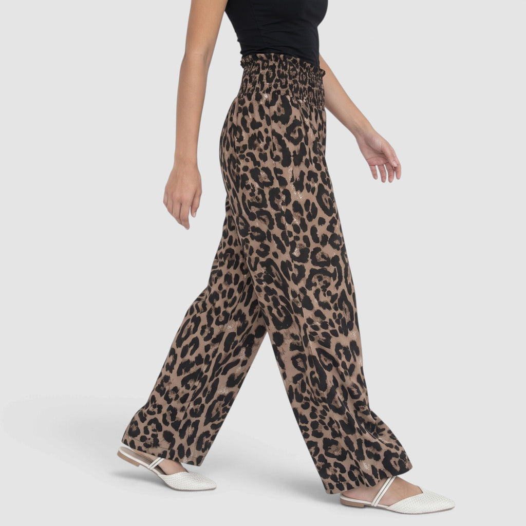 Women’s Leopard Print Wide-Leg Trousers – Relaxed Statement Fit