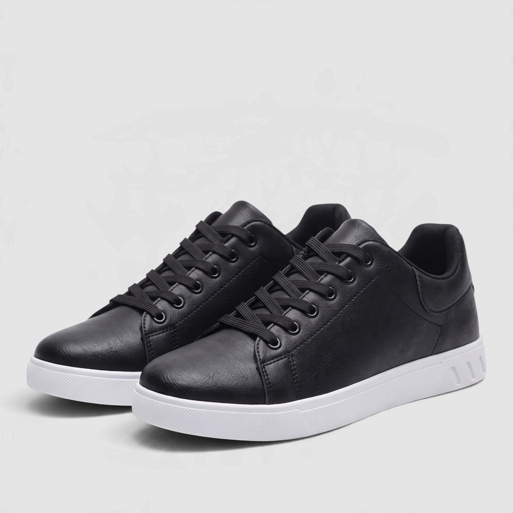 Men’s Leather Lace-Up Sneakers – Casual Shoes