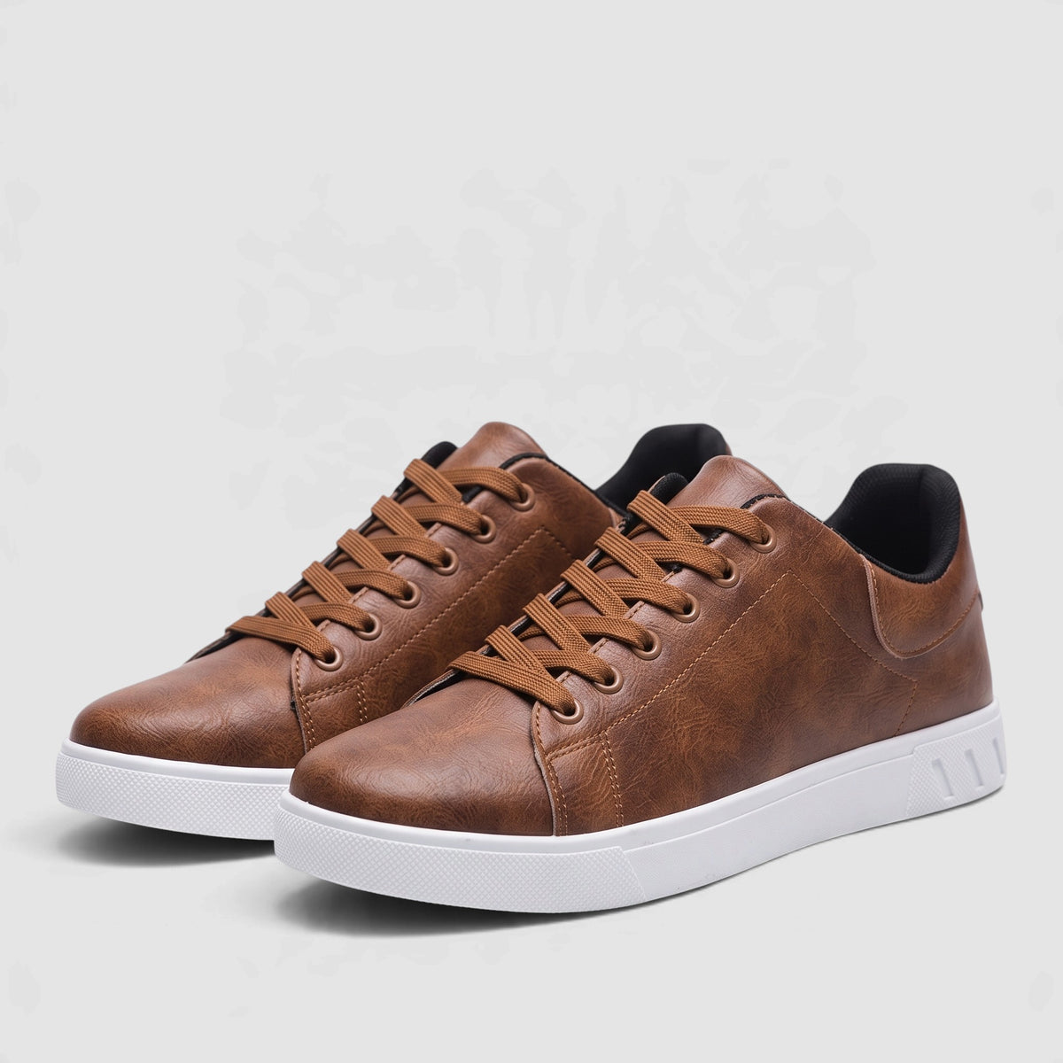 Men’s Leather Lace-Up Sneakers – Casual Shoes