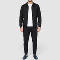 Men’s Textured Zip-Up Jacket & Pants Set