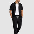 Men’s Textured Two-Piece Summer Set – Short Sleeve Shirt & Relaxed Pants