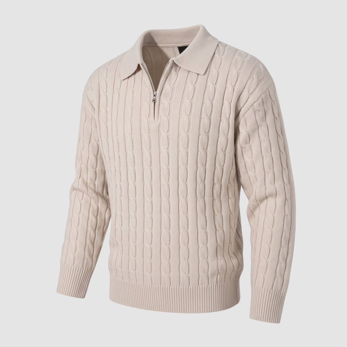 Men’s Cable Knit Quarter-Zip Sweater