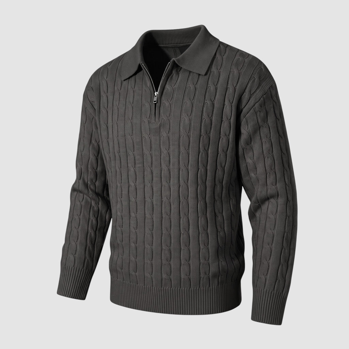 Men’s Cable Knit Quarter-Zip Sweater