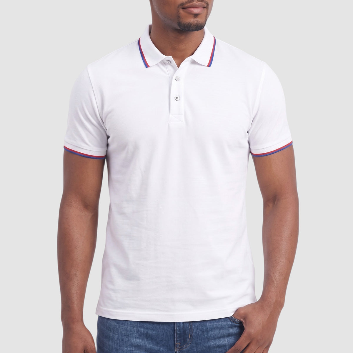 Men’s Contrast Collar Polo Shirt – Short Sleeve Casual Top