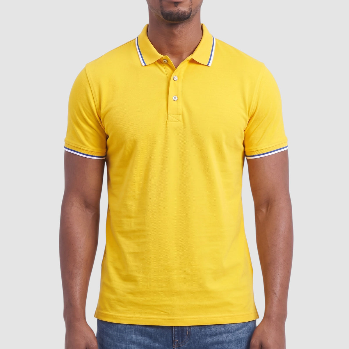 Men’s Contrast Collar Polo Shirt – Short Sleeve Casual Top